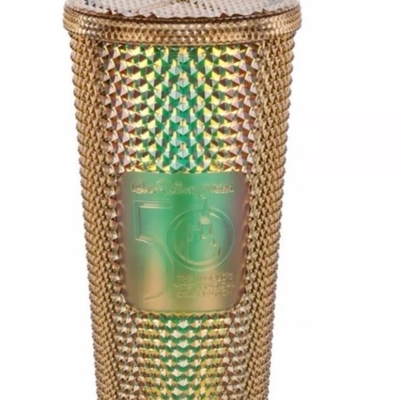 NEW NIB Starbucks Walt Disney World 50th Anniversary Geometric Gold 24oz Tumbler - Picture 3 of 4